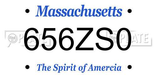 656ZS0 Massachusetts License Plate