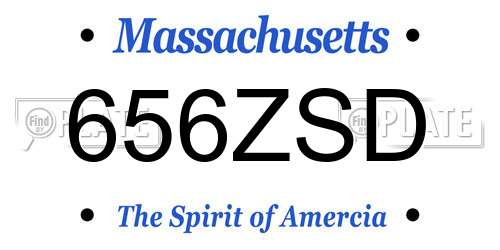 656ZSD Massachusetts License Plate