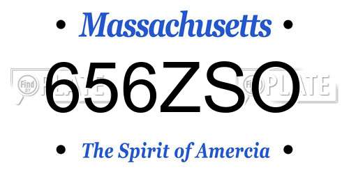 656ZSO Massachusetts License Plate