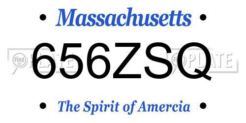 656ZSQ Massachusetts License Plate