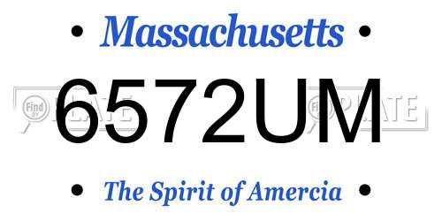 6572UM Massachusetts License Plate