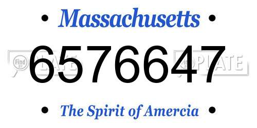 6576647 Massachusetts License Plate