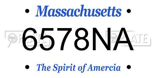 6578NA Massachusetts License Plate