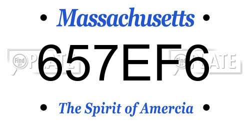 657EF6 Massachusetts License Plate