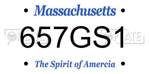657GS1 Massachusetts License Plate