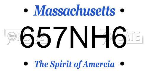 657NH6 Massachusetts License Plate