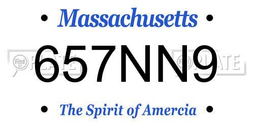 657NN9 Massachusetts License Plate