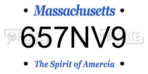 657NV9 Massachusetts License Plate