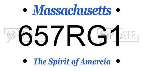 657RG1 Massachusetts License Plate