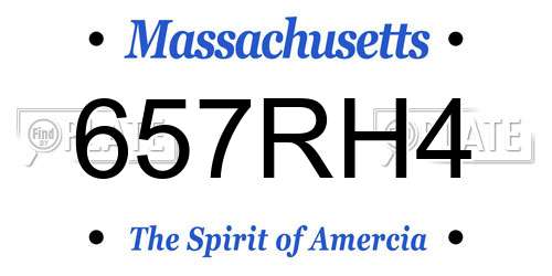 657RH4 Massachusetts License Plate