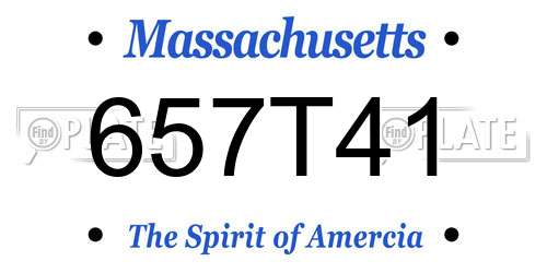 657T41 Massachusetts License Plate