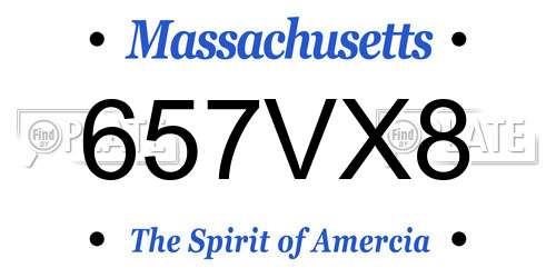 657VX8 Massachusetts License Plate