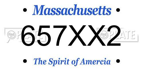 657XX2 Massachusetts License Plate