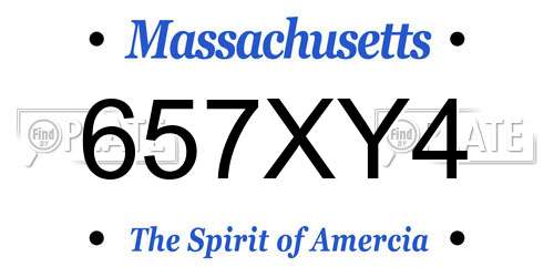 657XY4 Massachusetts License Plate