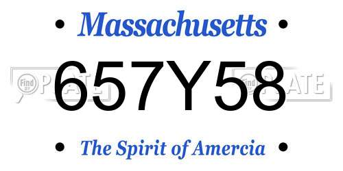657Y58 Massachusetts License Plate