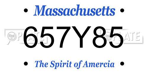 657Y85 Massachusetts License Plate