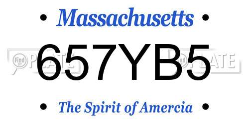 657YB5 Massachusetts License Plate