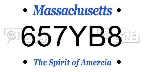 657YB8 Massachusetts License Plate