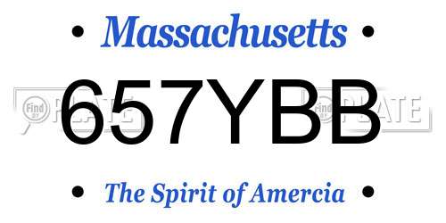 657YBB Massachusetts License Plate