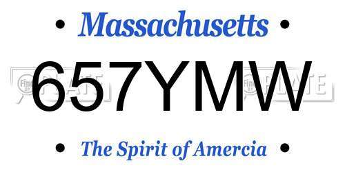 657YMW Massachusetts License Plate
