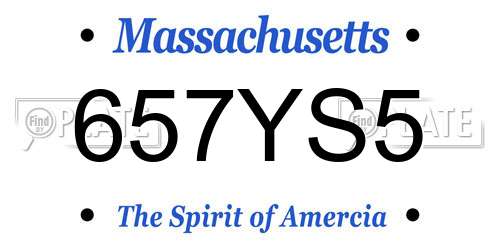 657YS5 Massachusetts License Plate