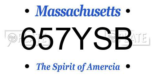 657YSB Massachusetts License Plate