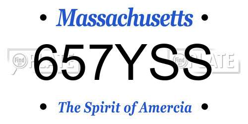 657YSS Massachusetts License Plate