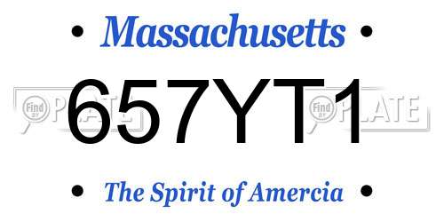 657YT1 Massachusetts License Plate