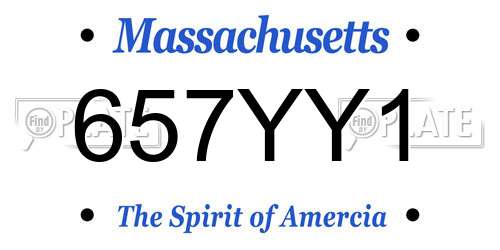 657YY1 Massachusetts License Plate