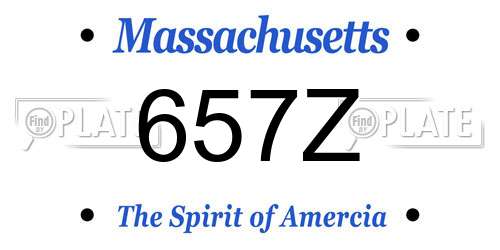 657Z Massachusetts License Plate