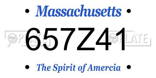 657Z41 Massachusetts License Plate