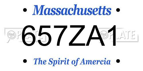 657ZA1 Massachusetts License Plate
