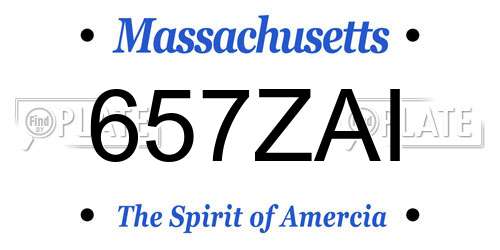 657ZAI Massachusetts License Plate