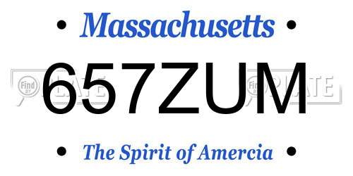 657ZUM Massachusetts License Plate