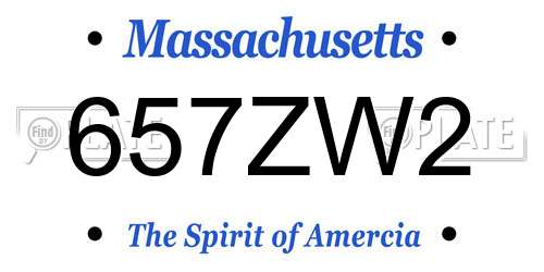 657ZW2 Massachusetts License Plate