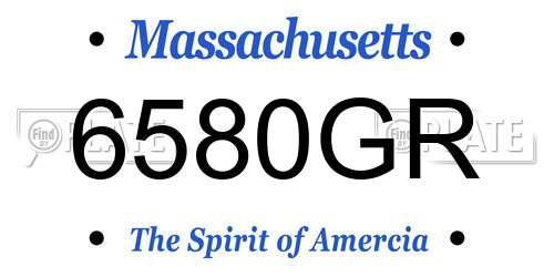6580GR Massachusetts License Plate