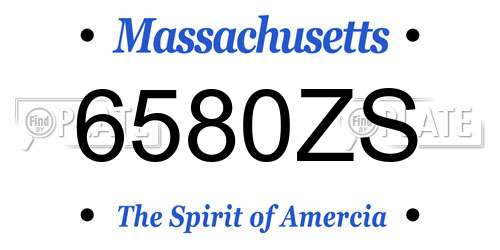 6580ZS Massachusetts License Plate