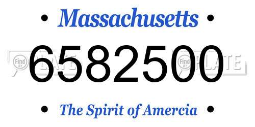 6582500 Massachusetts License Plate