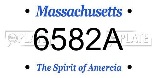 6582A Massachusetts License Plate