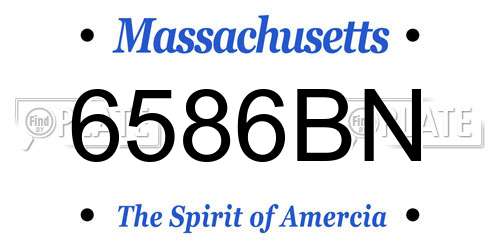 6586BN Massachusetts License Plate