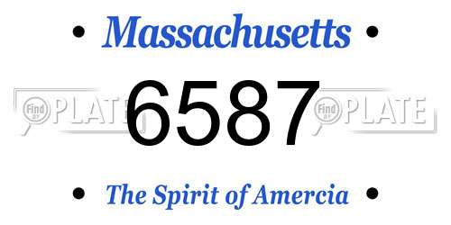 6587 Massachusetts License Plate