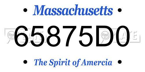 65875D0 Massachusetts License Plate