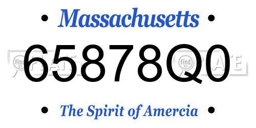 65878Q0 Massachusetts License Plate