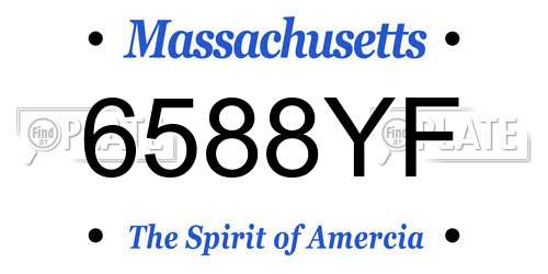 6588YF Massachusetts License Plate