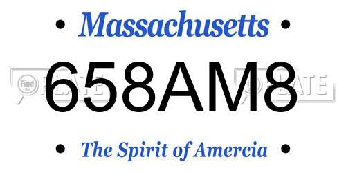 658AM8 Massachusetts License Plate