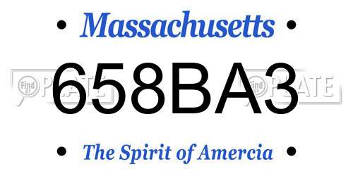 658BA3 Massachusetts License Plate