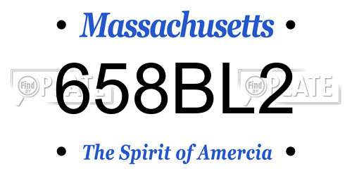 658BL2 Massachusetts License Plate