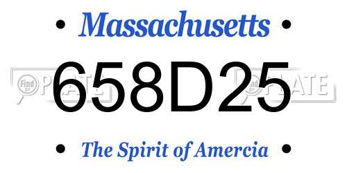 658D25 Massachusetts License Plate