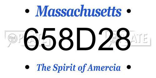 658D28 Massachusetts License Plate