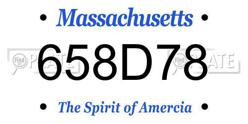 658D78 Massachusetts License Plate